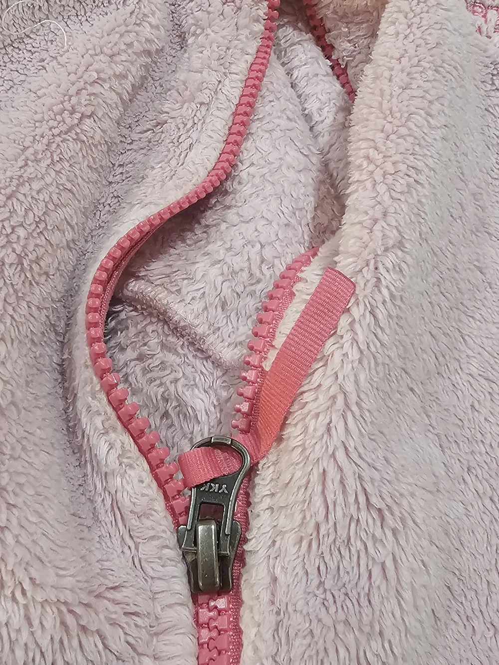 The North Face Light Pink Plush Full-Zip Fleece Jacket Girls X-large